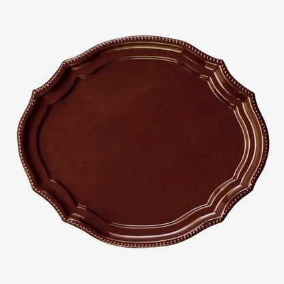Oval Enamel Tray - Rust