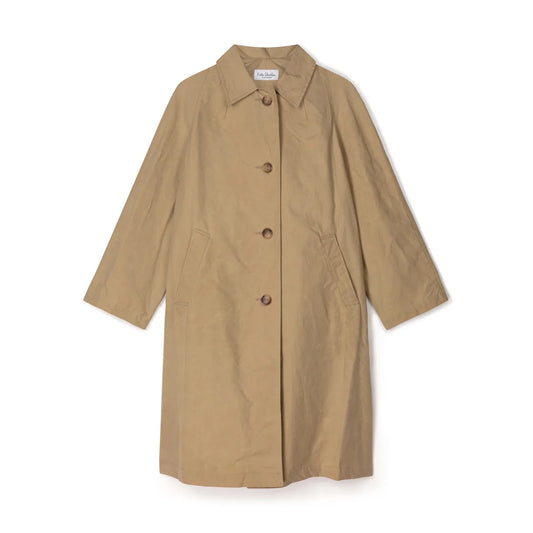 Oversized Waxed Louis Coat - Beige