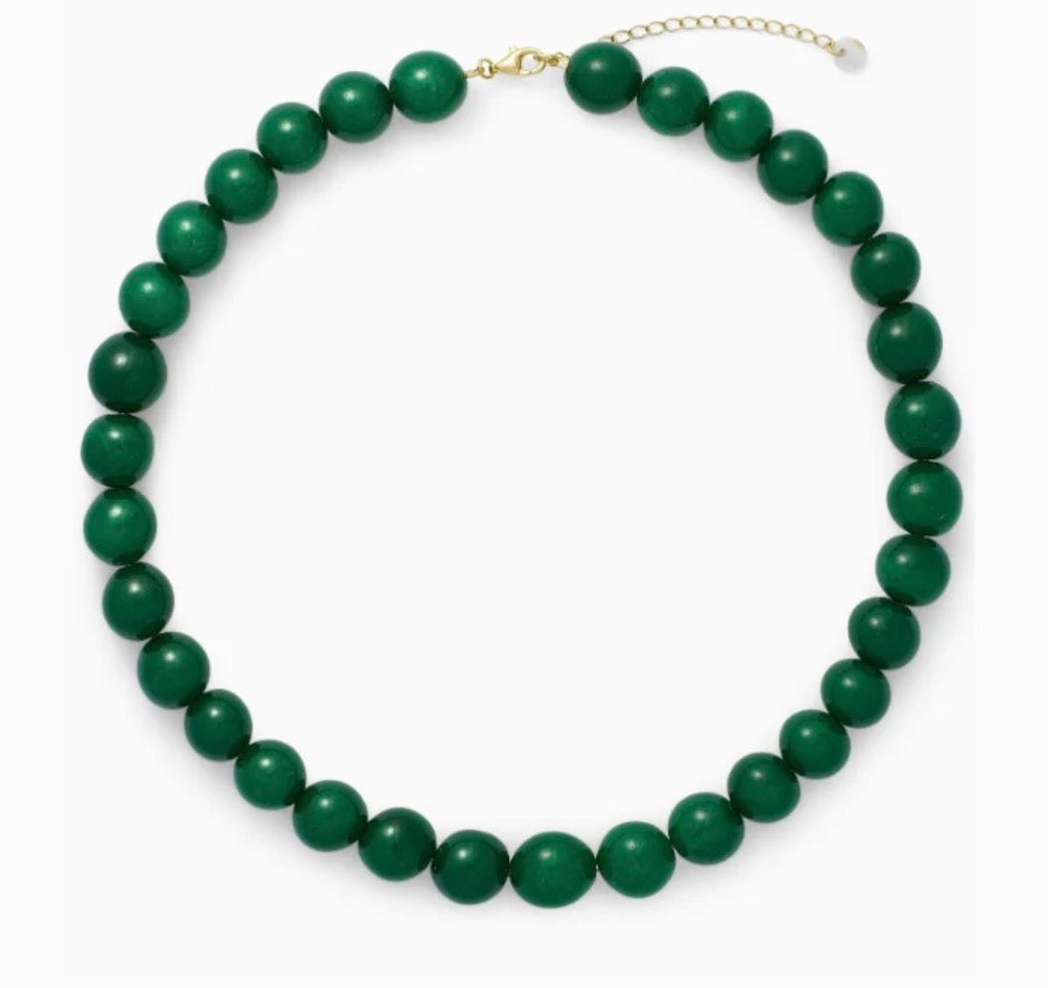 Beaded Necklace - Faro Green Jade