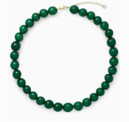 Beaded Necklace - Faro Green Jade