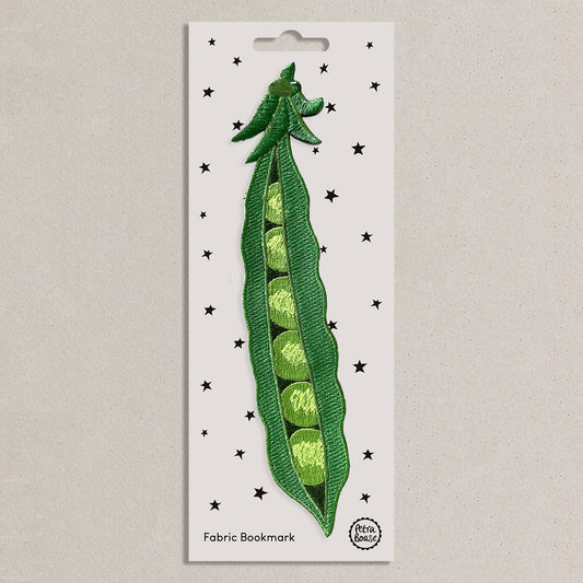 Pea Pod Embroidered Fabric Bookmark