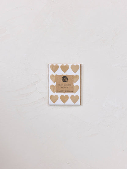 Kraft Heart Stickers