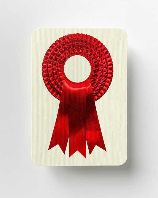 Regal Red Rosette - Greeting Card