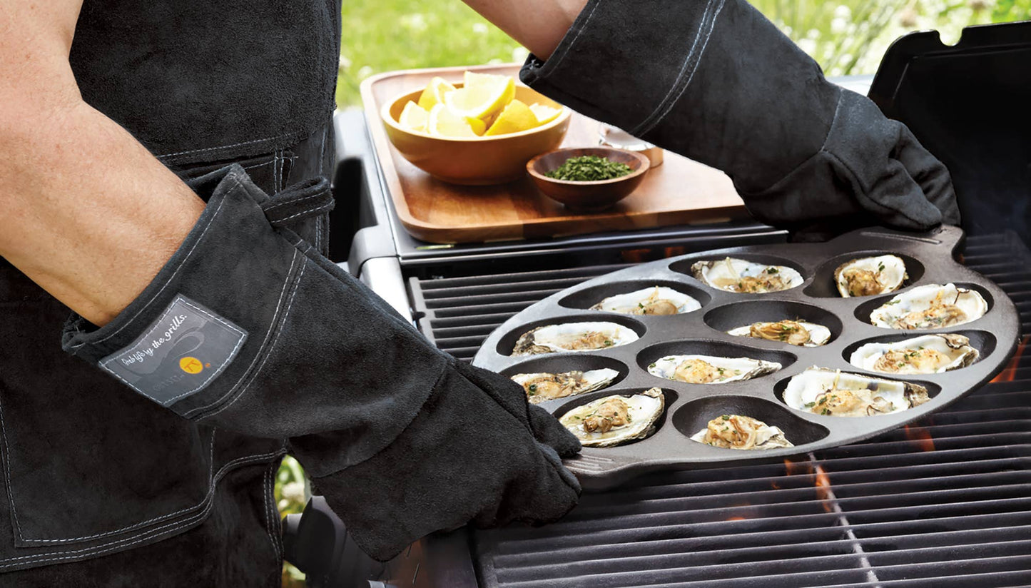 Leather Grill Gloves - Black