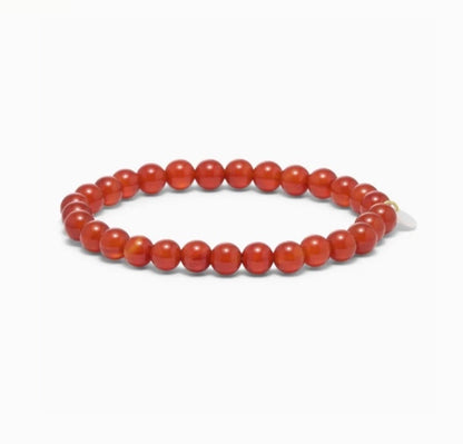 Medium Beaded Bracelet - Red Jade