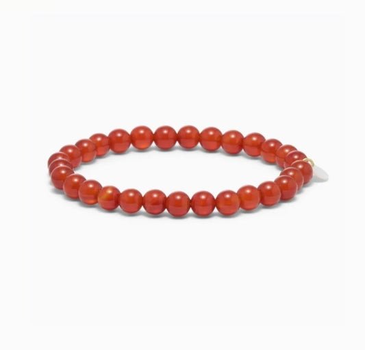 Medium Beaded Bracelet - Red Jade