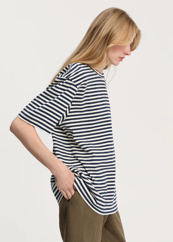 Lui Circular Striped Tee - Mix Night