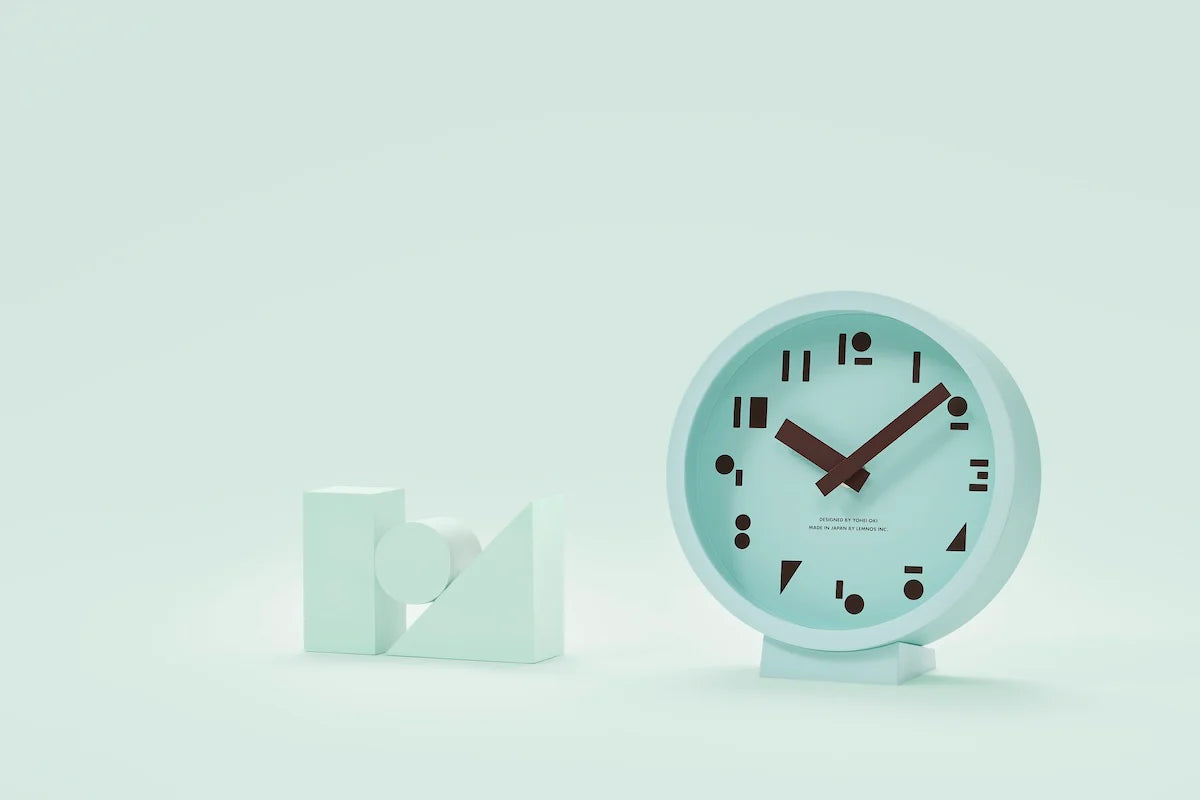 Lemnos M,S,S Table Clock - Blue/Burgundy