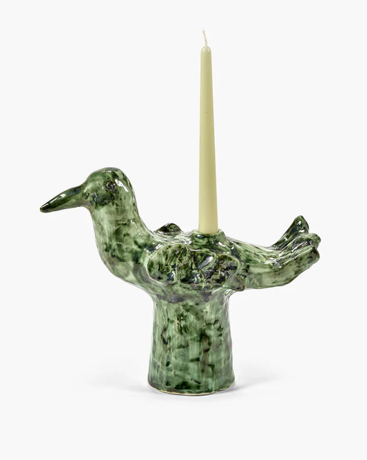 Green Bird Candle Holder