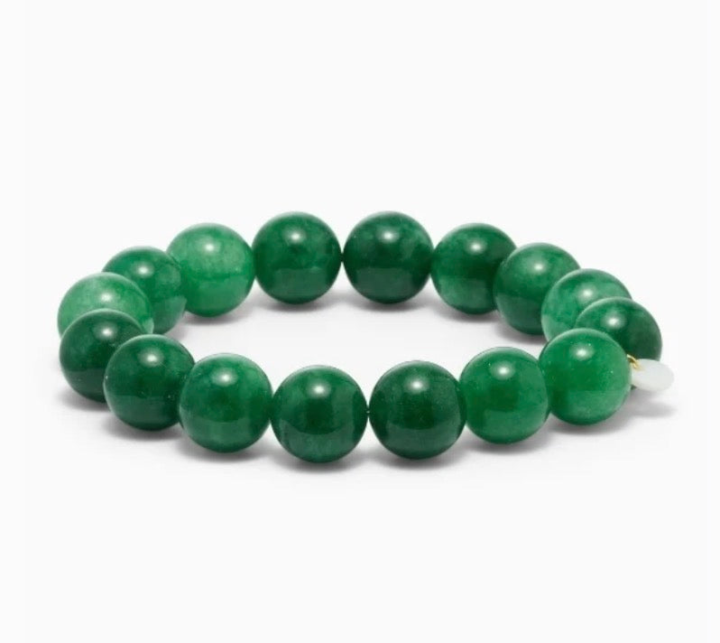 Chunky Beaded Bracelet - Green Jade
