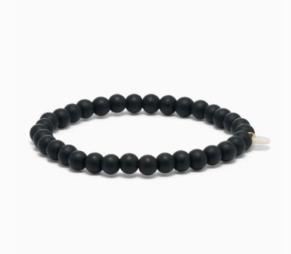 Medium Beaded Bracelet - Black Stone