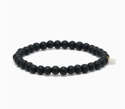 Medium Beaded Bracelet - Black Stone