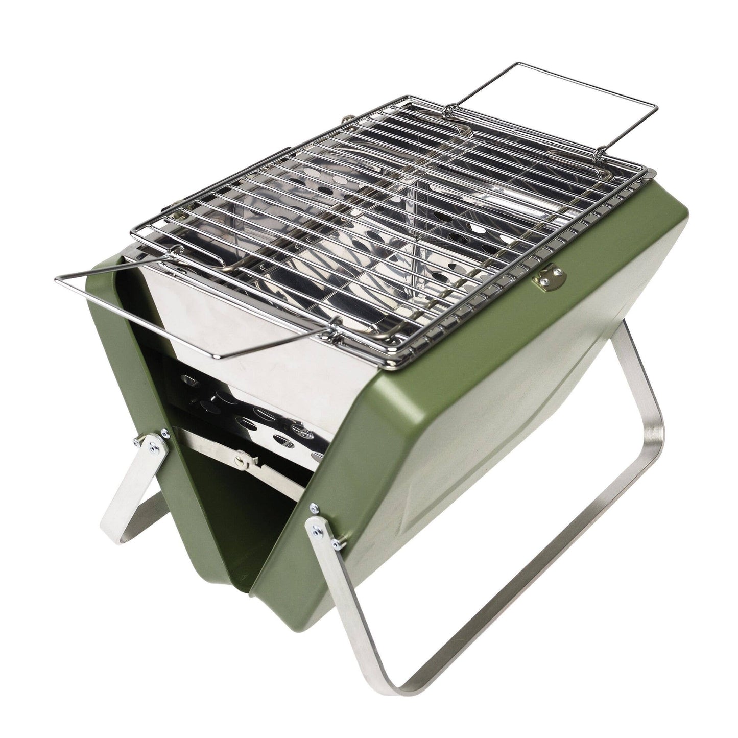 Portable Suitcase Bbq - Khaki Green