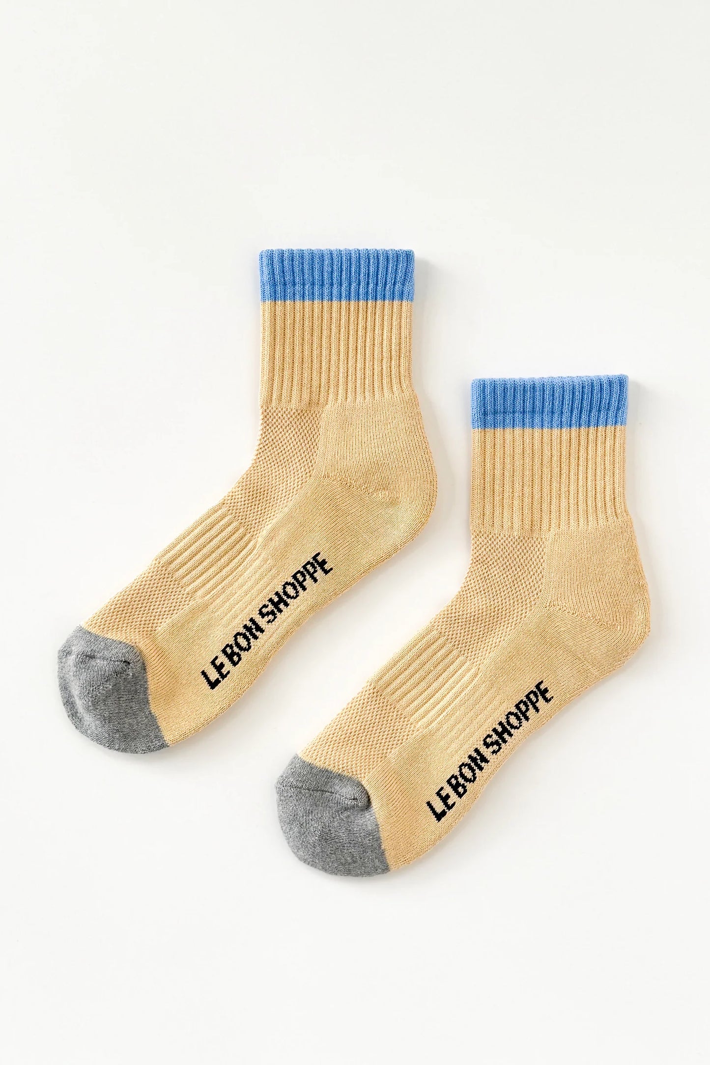 Girlfriend Ankle Sock - Butter Yellow / Blue