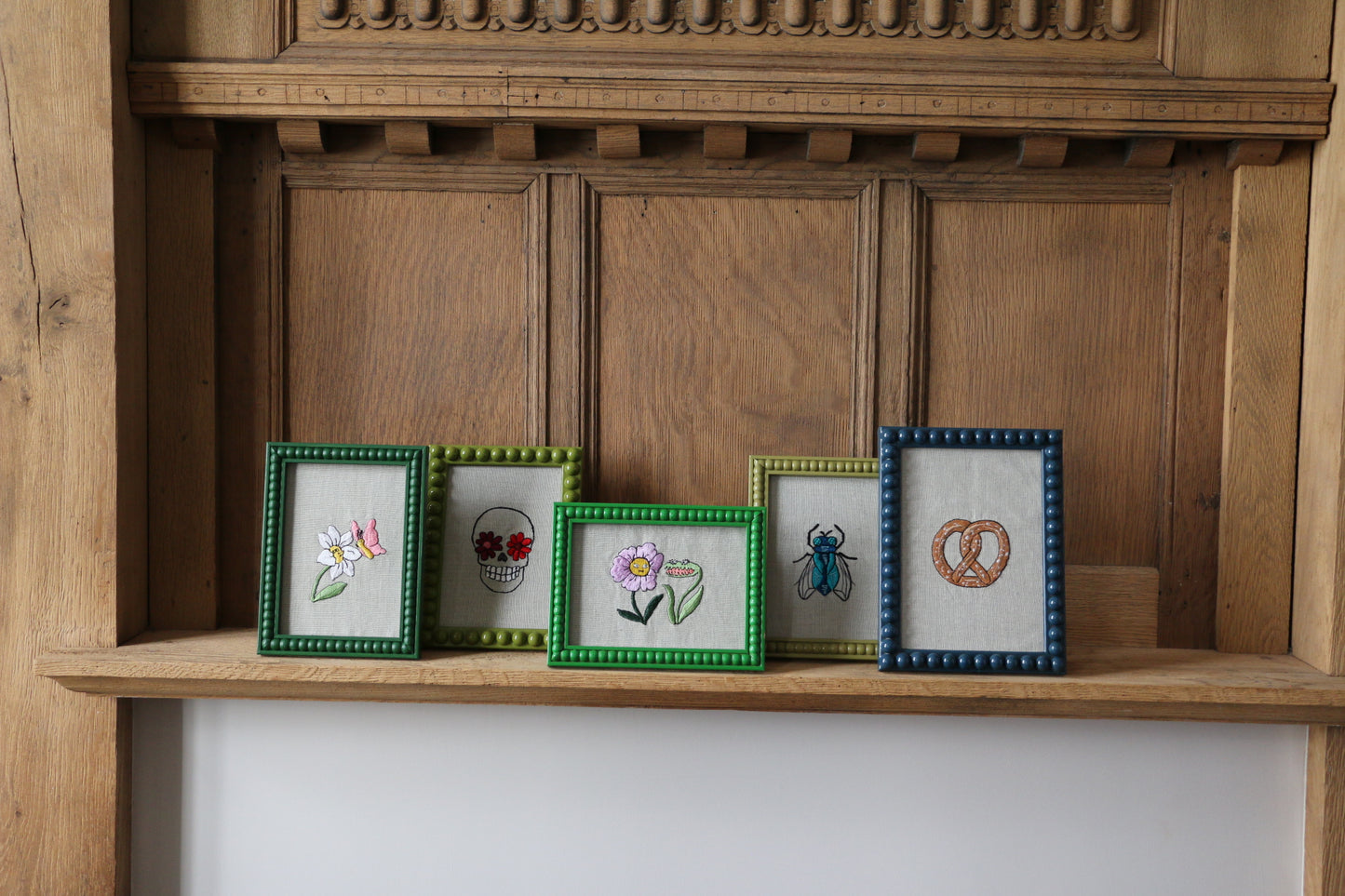 ‘Pretzel'  Framed Embroidery by Edith Cartoonist x Hannah Cummings