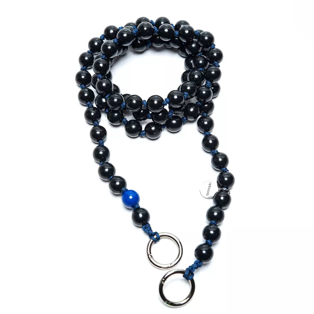 Midnight Wooden Phone Chain Beads / XL 130cm