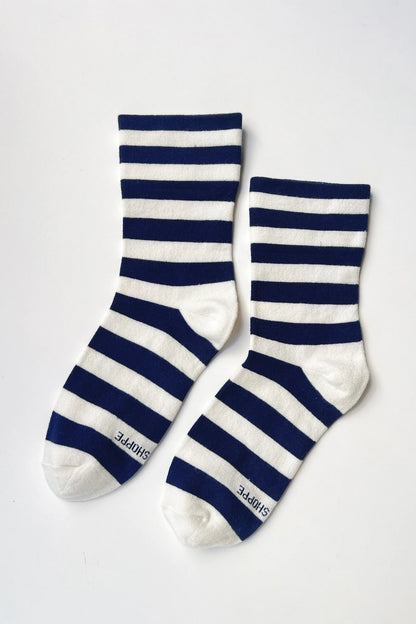 Wally Sock - White / Navy