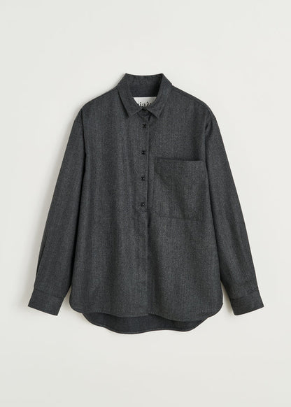 Lynette Shirt Fine Wool - Dark Grey