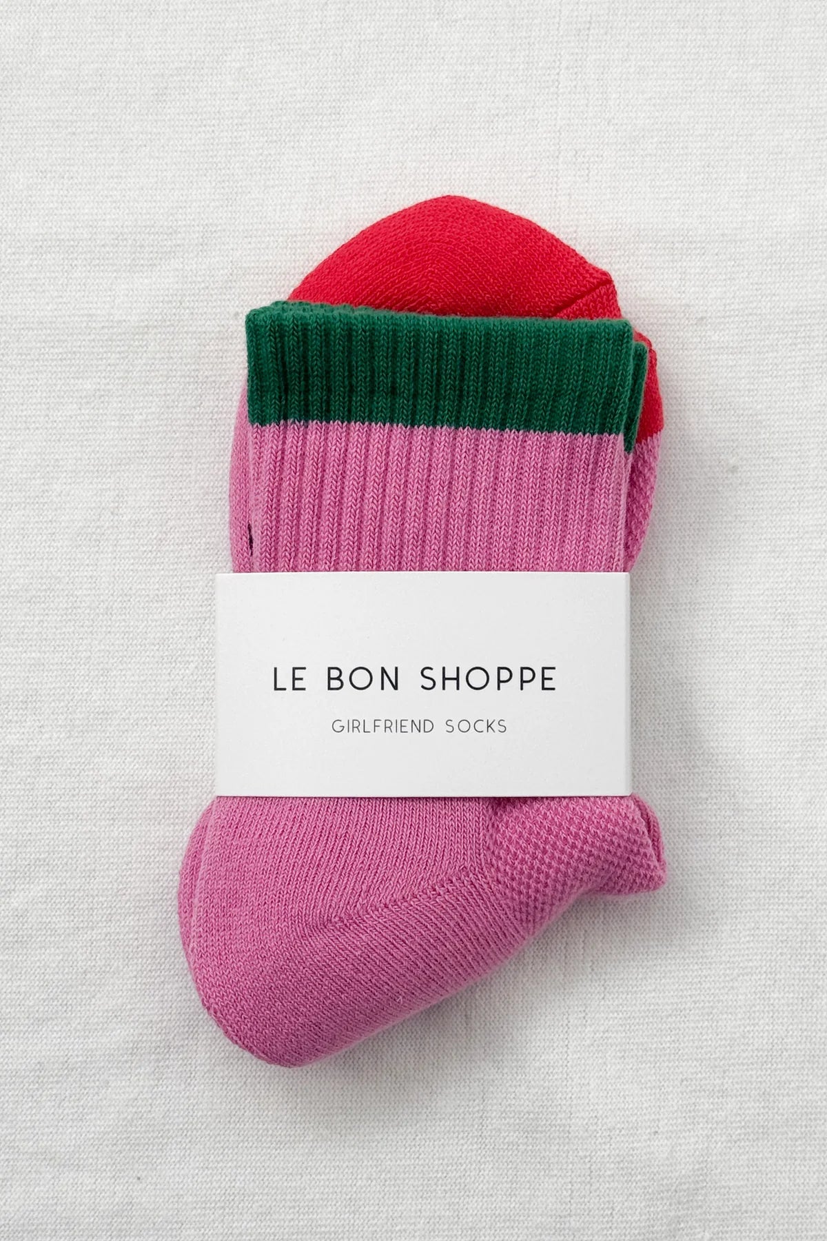 Girlfriend Ankle Sock - Pink / Spring Green