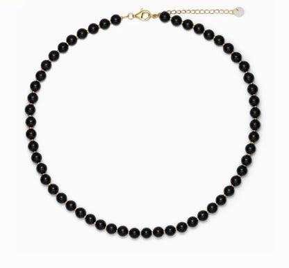 Beaded Necklace - Hailey Black Onyx