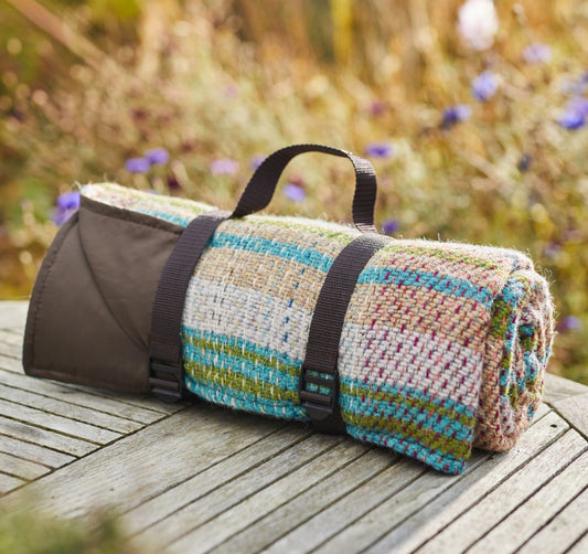 Picnic Rug Roll - Random Recycled Wool