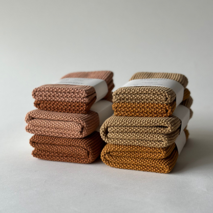 Dishcloths - Organic Cotton - Set of 2 - Knitted - Pumpkin