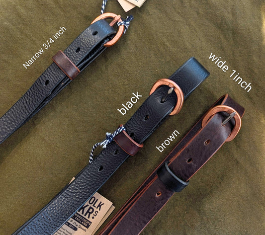 Black Leather Belt - 3/4 Inch