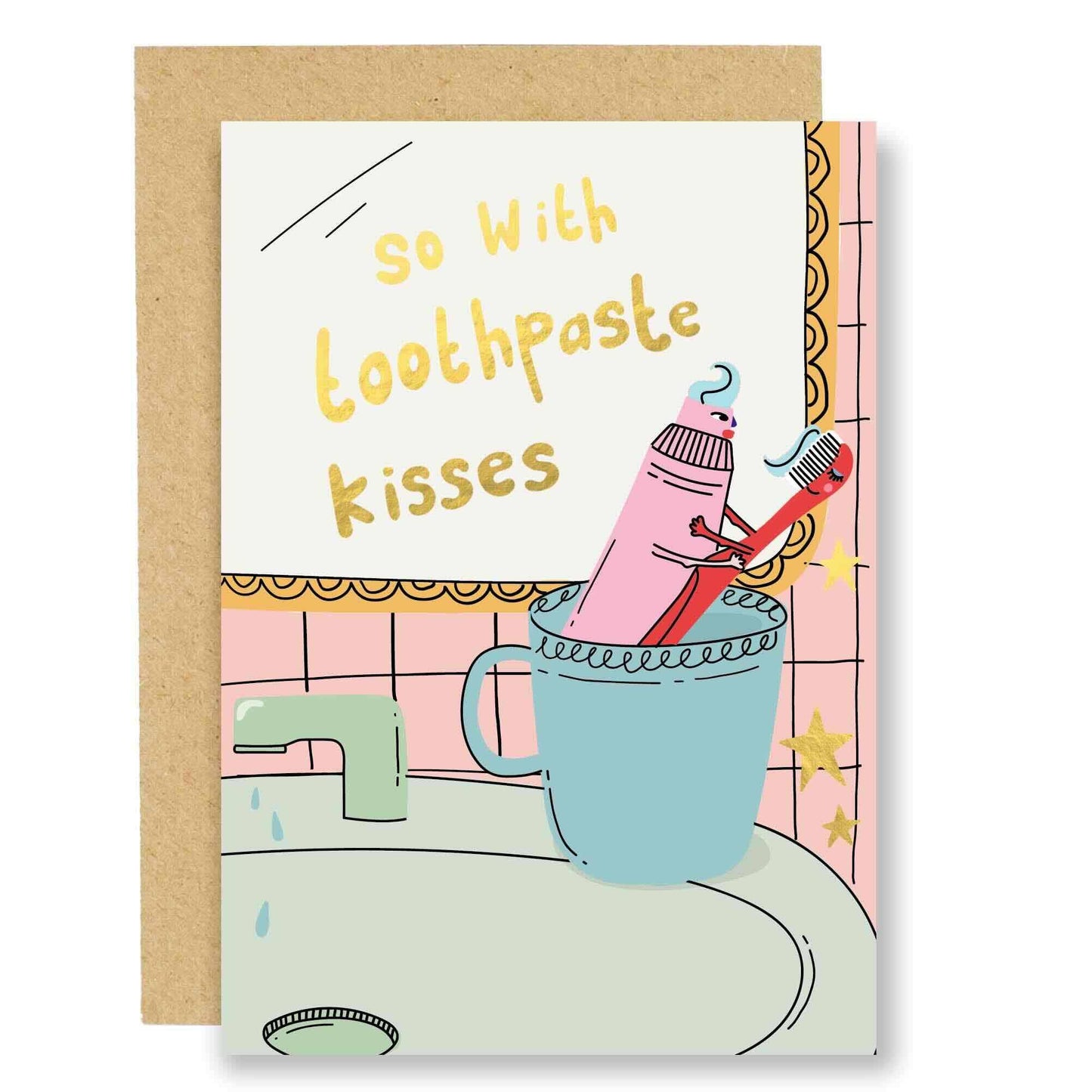 Toothpaste Kiss - Greetings Card