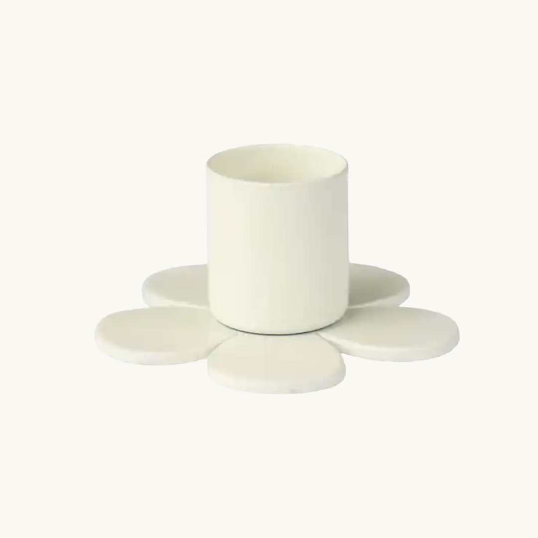 Spring Flower Candle Holder - Cream