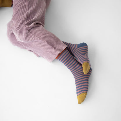 Grape/Mid blue Striped Socks