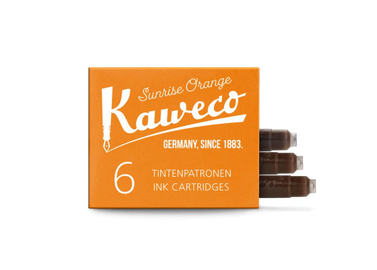Kaweco Sunrise Orange Ink Cartridges - Pack of Six