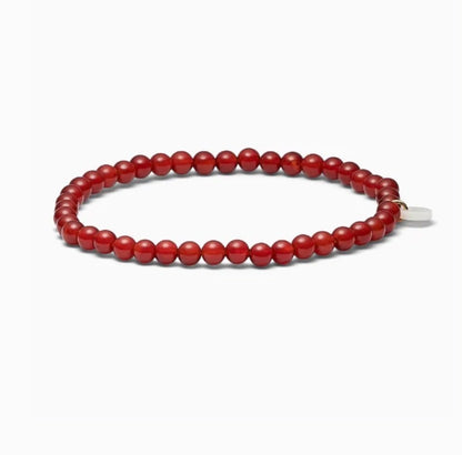 Petite Beaded Bracelet - Red Jade