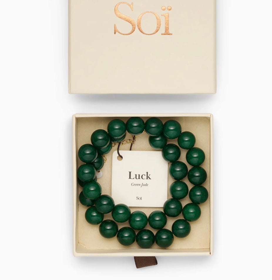 Beaded Necklace - Faro Green Jade