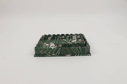 Marbled Scallop Desk Tray Set - Green/Pink