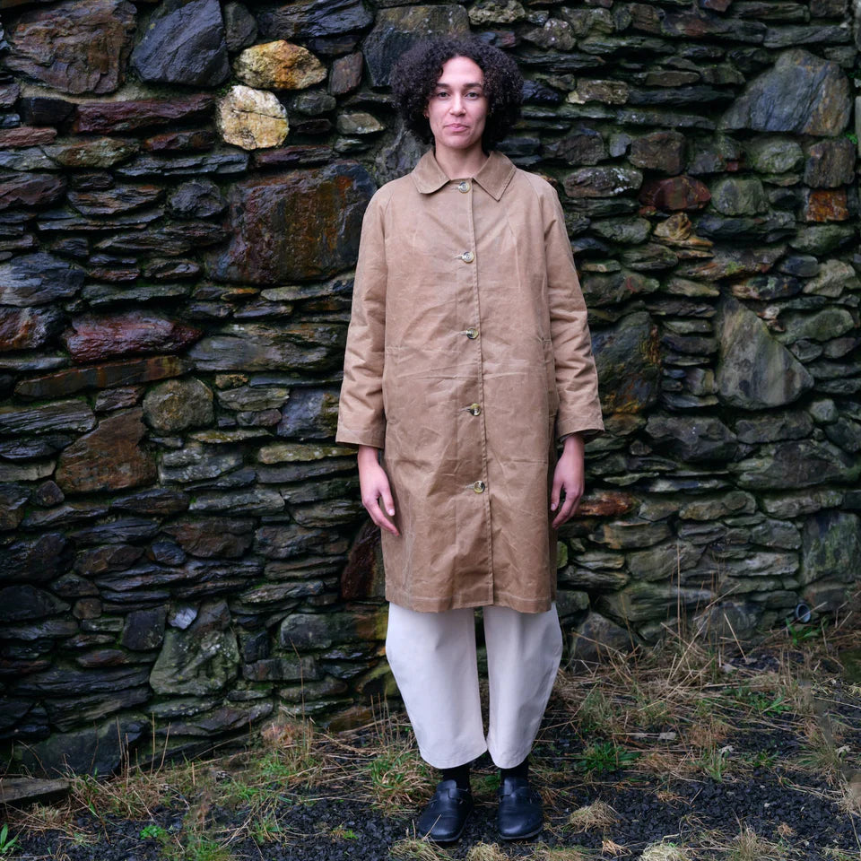Oversized Waxed Louis Coat - Sand