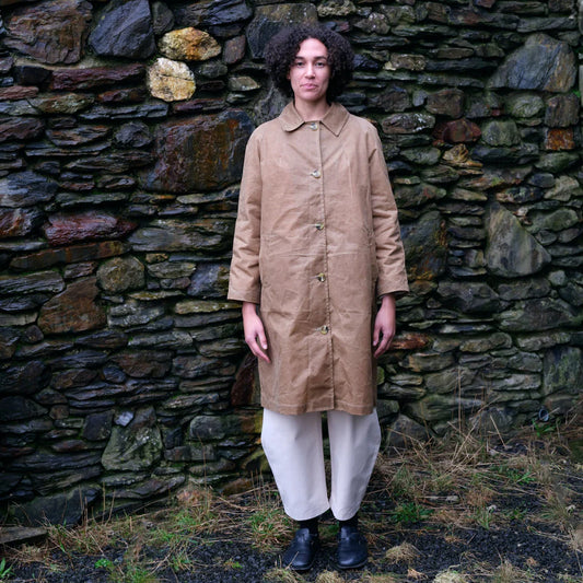 Oversized Waxed Louis Coat - Sand