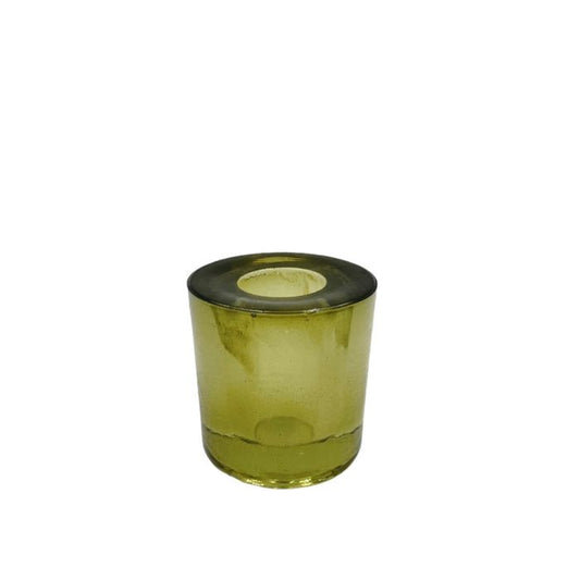 Green Glass Candle Holder