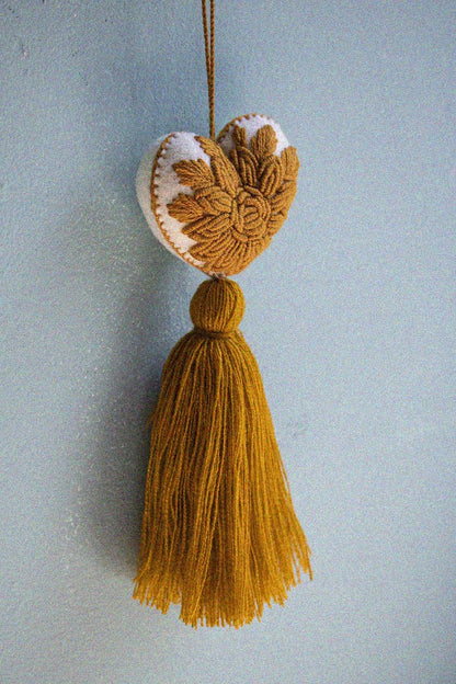 Embroidered Mexican Heart Tassel