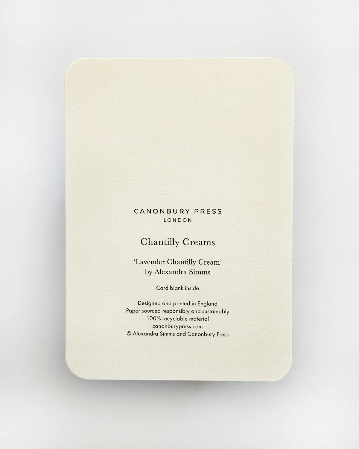 Lavender Chantilly Cream - Greeting Card