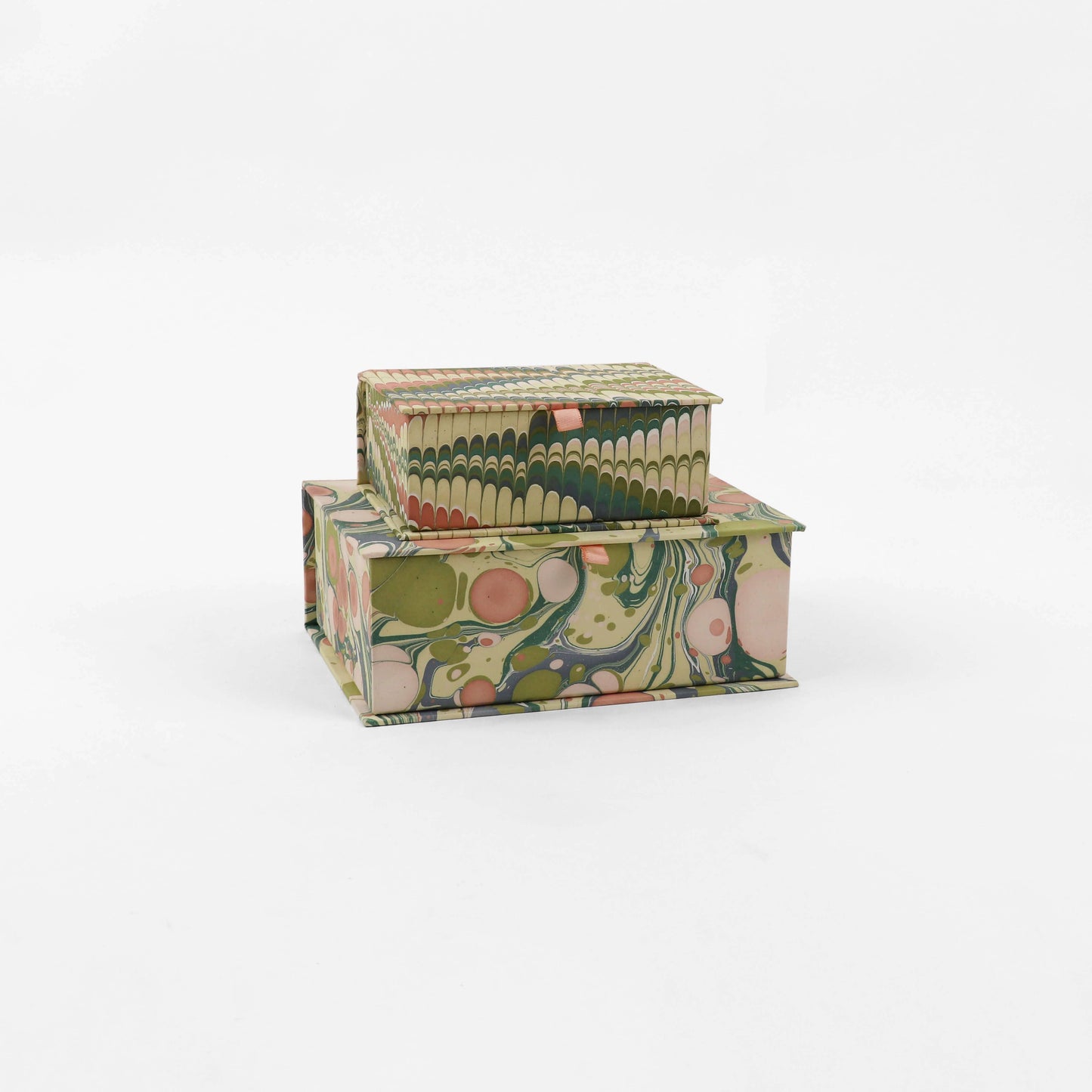 Marbled Keepsake Box Set - Leafy Green