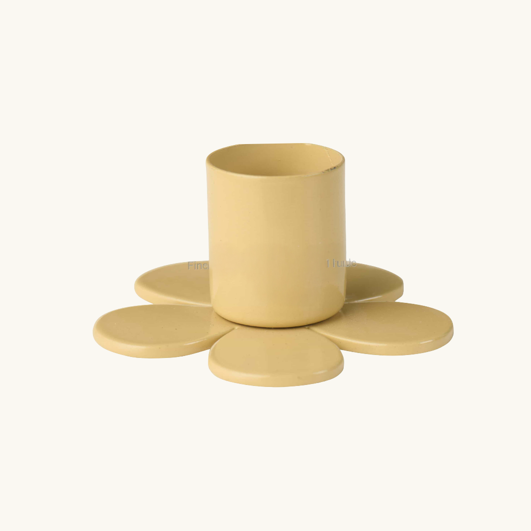 Spring Flower Candle Holder - Butter Yellow