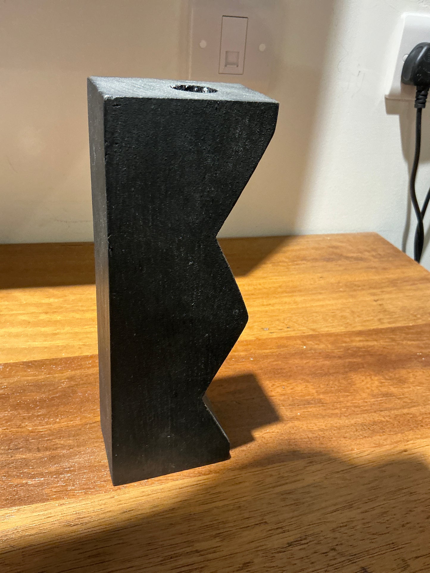 Wooden Candle Holder - Zigzag