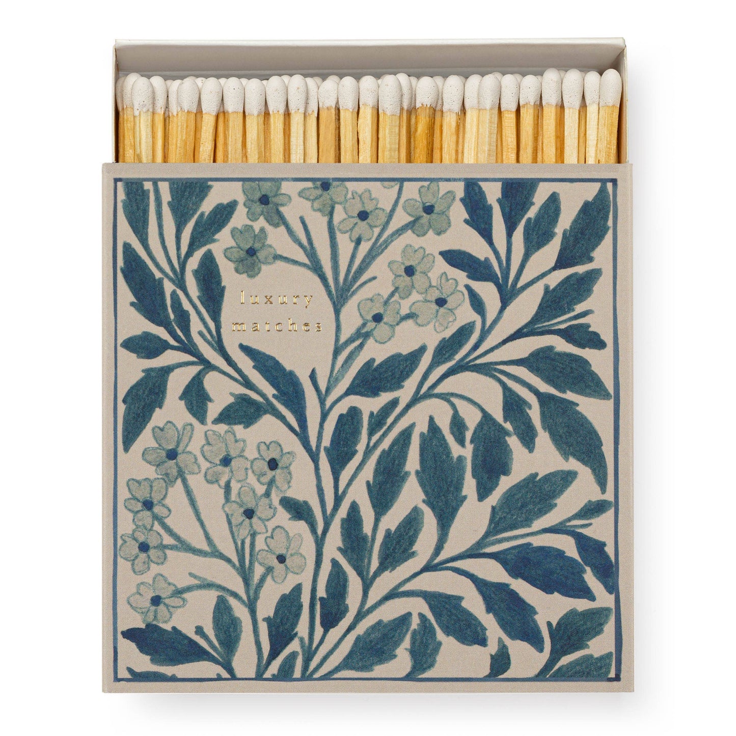 Square Matchbox - Blue Floral