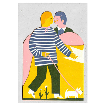 Two Guys Concertina Heart - Greeting Card