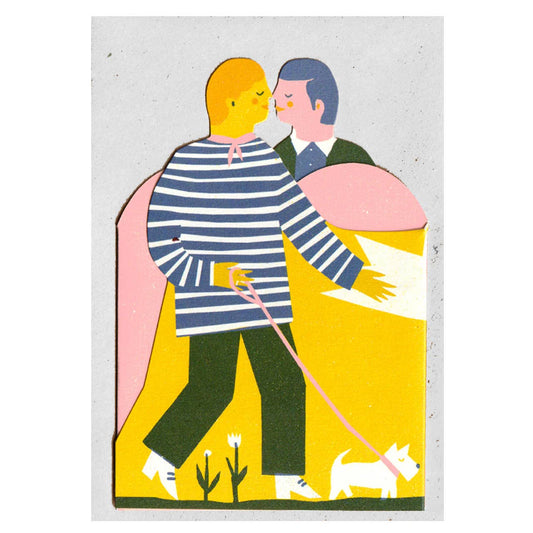 Two Guys Concertina Heart - Greeting Card