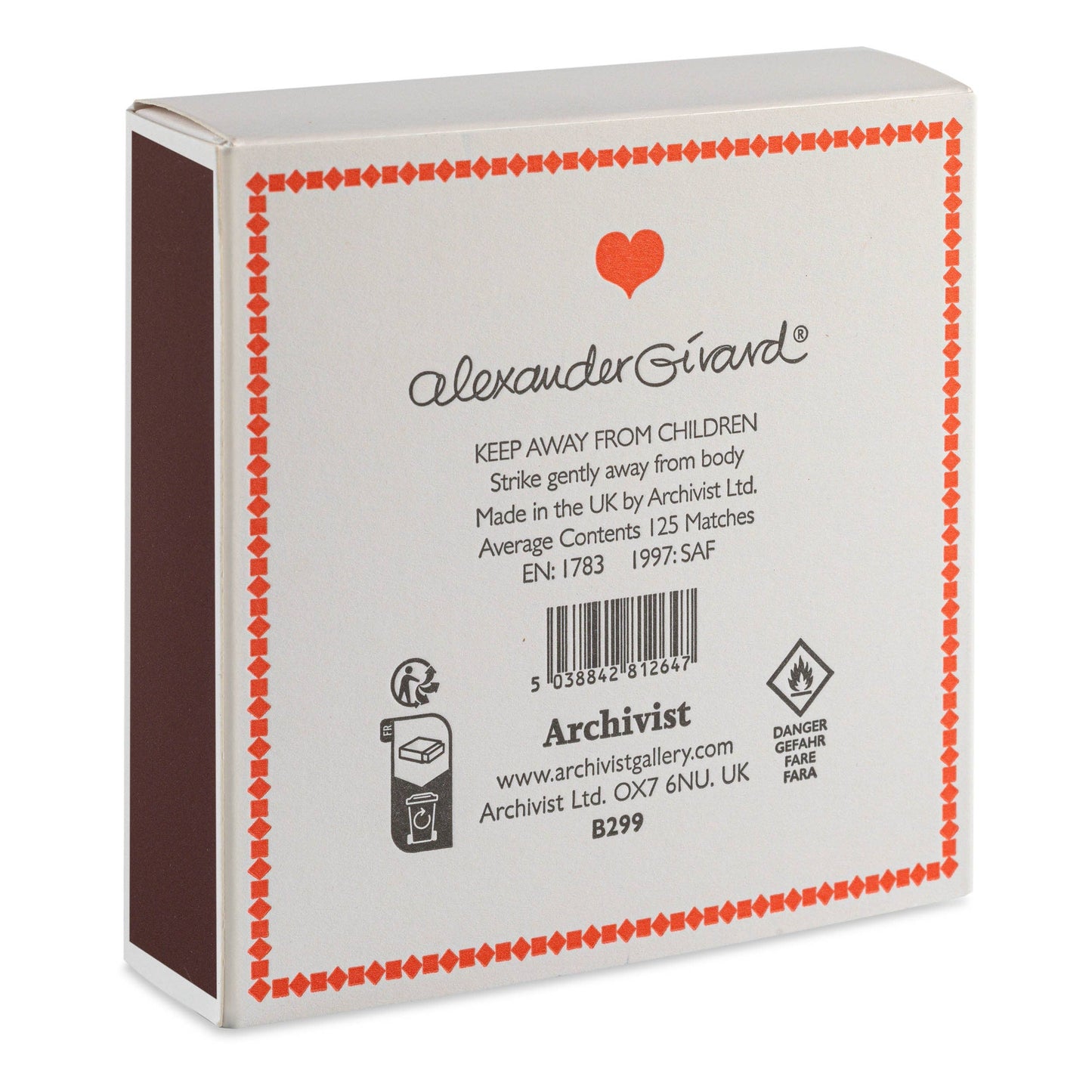 Square Matchbox - Love Heart
