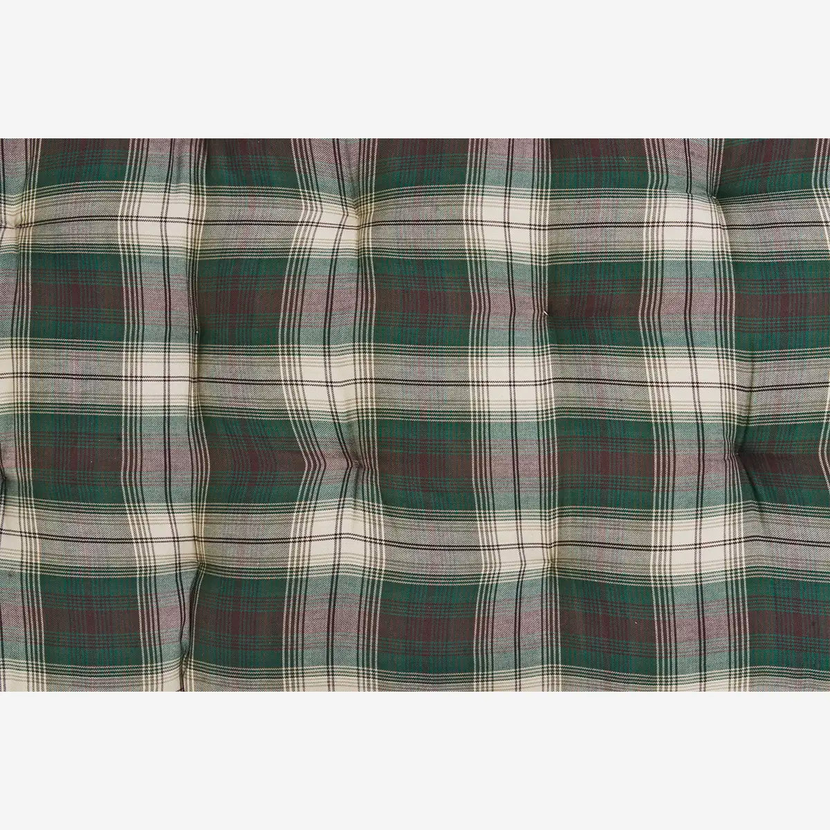 Checkered Cotton Mattress - Green, Off White, Brown
