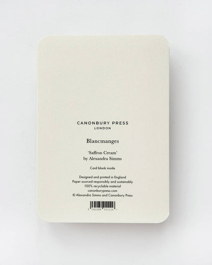 Saffron Cream Blancmange - Greeting Card