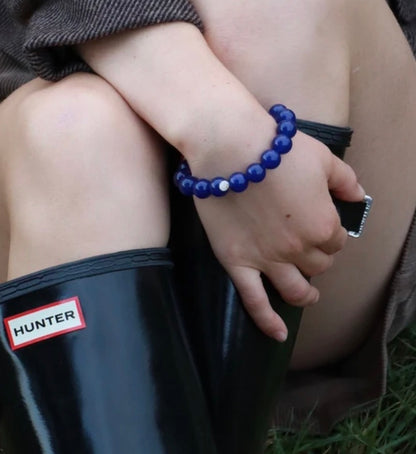 Chunky Beaded Bracelet - Lapis Lazuli