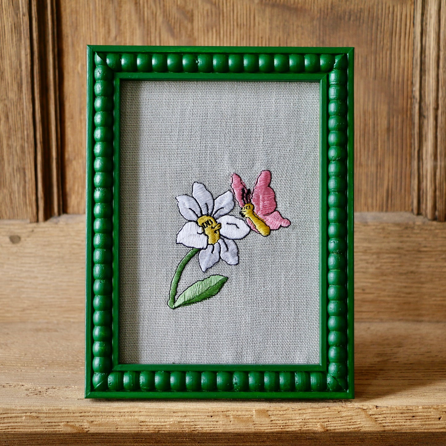 'Kissing' - Framed Embroidery by Edith Cartoonist x Hannah Cummings